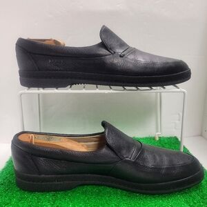 Bally Torero Shoes Loafer Pebbled Leather Black Moc Casual Dress Switzerland 10M
